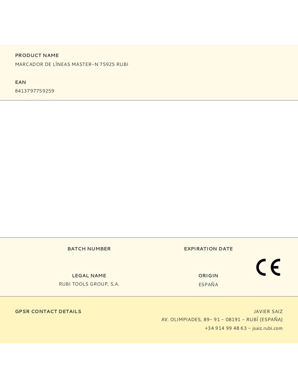 Marcador de líneas master-n 75925 rubi