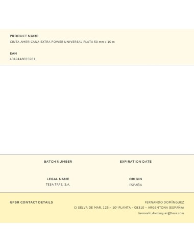 Cinta americana extra power universal plata 50 mm x 10 m