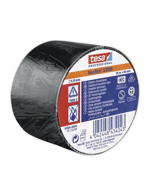 Cinta aislante homologada negra 50 mm x 25 m