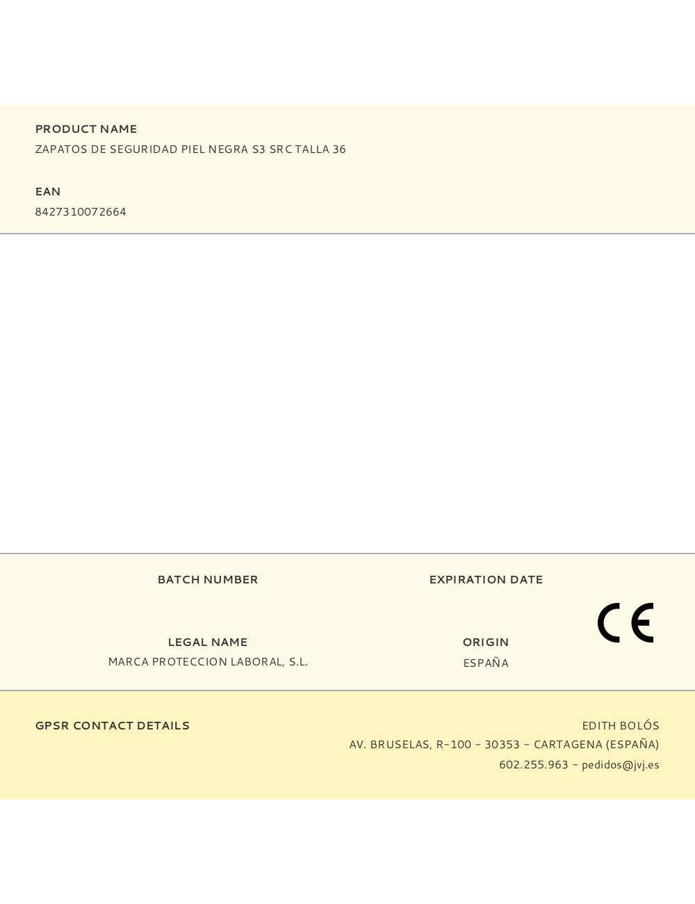 Zapatos de seguridad piel negra s3 src talla 36