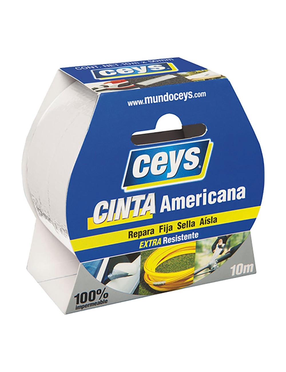 Ceys cinta americana blanca rollo 10m x 50mm. 507650 Ceys cinta americana blanca rollo 10m x 50mm. 507650