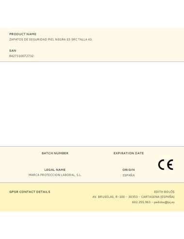 Zapatos de seguridad piel negra s3 src talla 43
