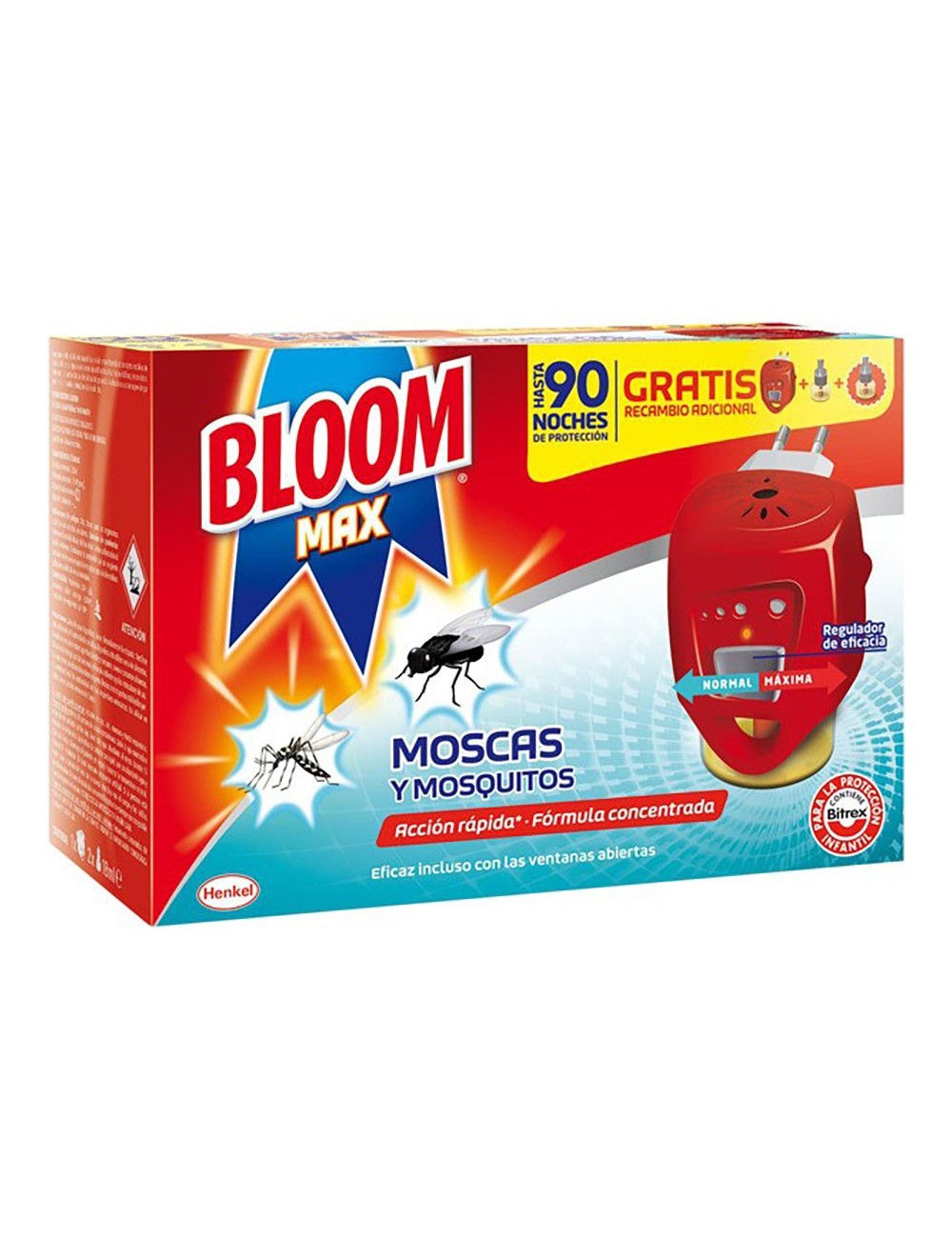 Insect bloom max eléctrico aparato+2 recambios (moscas y mosquitos) Insect bloom max eléctrico aparato+2 recambios (moscas y mosquitos)