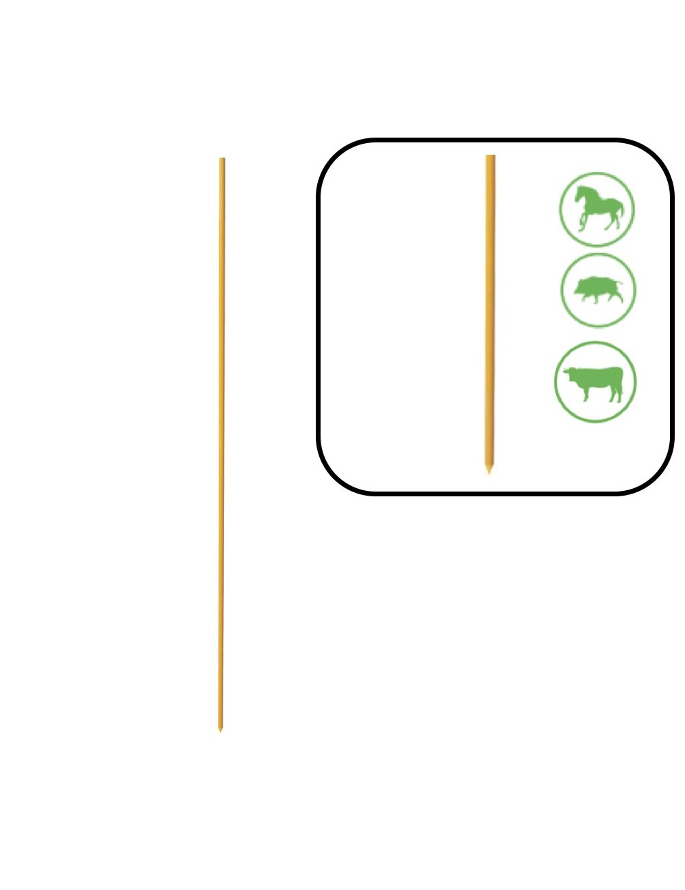 Pack 50 piquetas 120cm fibra amarilla pastormatic
