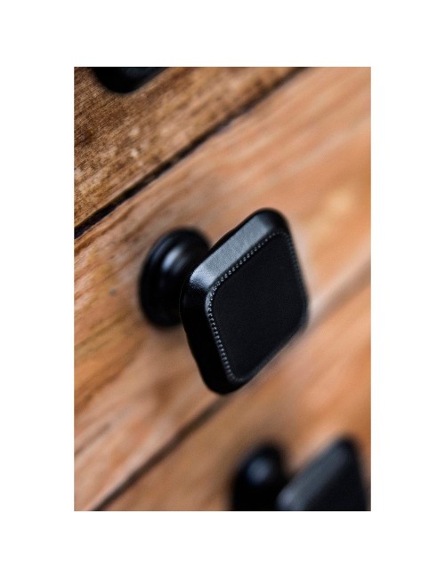 Blister con 4 pomos metálicos para mueble, con acabado negro mate mod. 3120 30x30mm rei