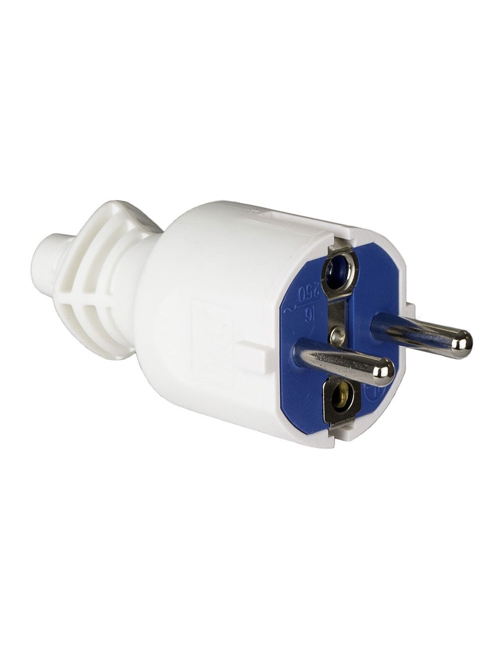 Clavija 2p+t, 16a 250v pvc color blanco. sujetacables abatible solera 706cb Clavija 2p+t, 16a 250v pvc color blanco. sujetacables abatible solera 706cb
