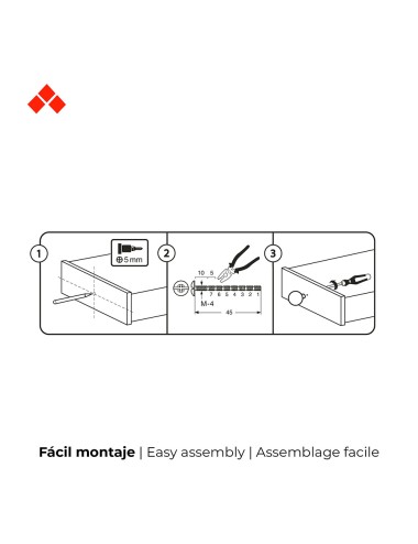 Blister con 4 pomos redondos para mueble fabricado en madera acabado decorativo mod. m12 ø38mm rei