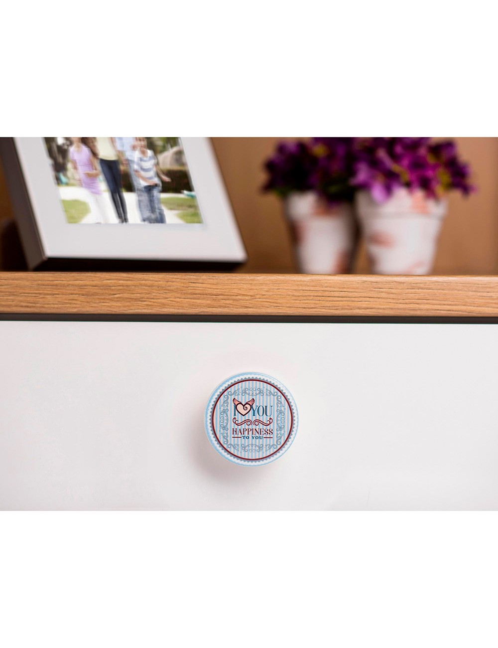 Blister con 4 pomos redondos para mueble fabricado en madera acabado decorativo mod. m8 ø38mm rei