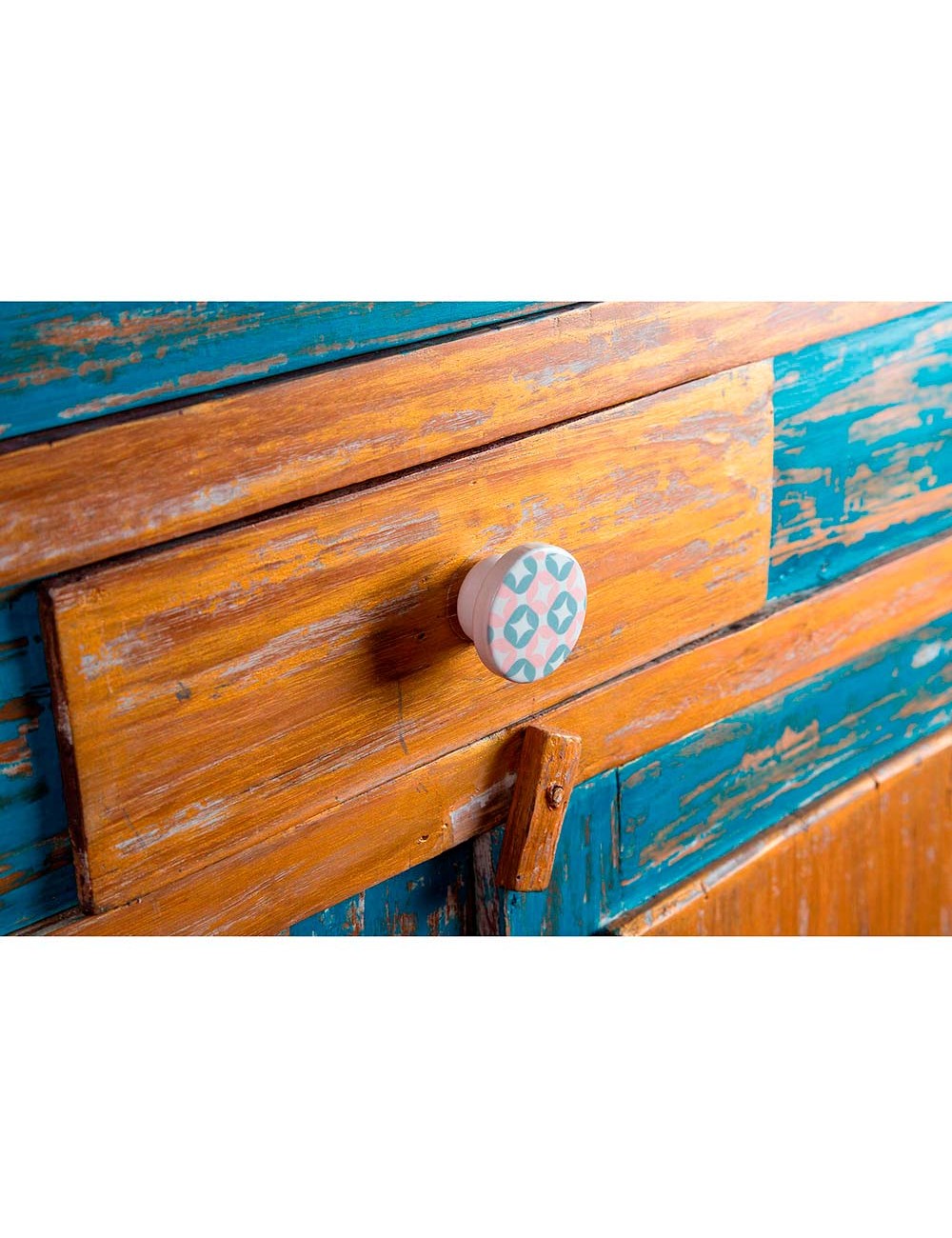 Blister con 4 pomos redondos para mueble fabricado en madera acabado rosa mod. e222 ø40mm rei