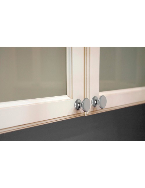 Blister con 4 pomos redondos para mueble fabricado en zamak acabado cromo mate mod.756 ø33mm rei