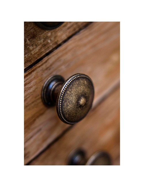 Blister con 4 pomos redondos para mueble fabricado en zamak acabado cuero viejo mod. 3121 ø30mm rei