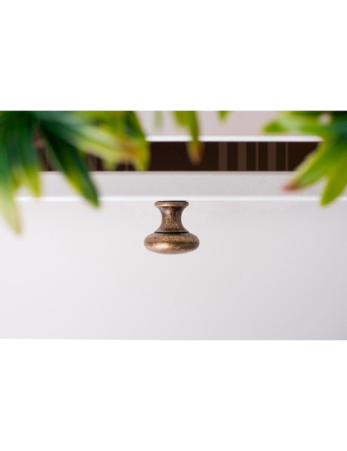 Blister con 4 pomos redondos para mueble fabricado en zamak acabado cuero viejo mod. 760 ø25mm rei