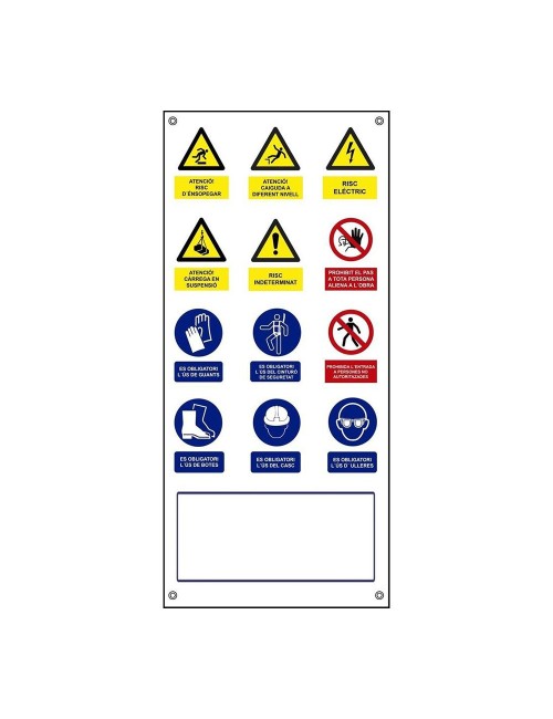 Cartel obra múltiple vertical lona catalán 500x1100mm normaluz