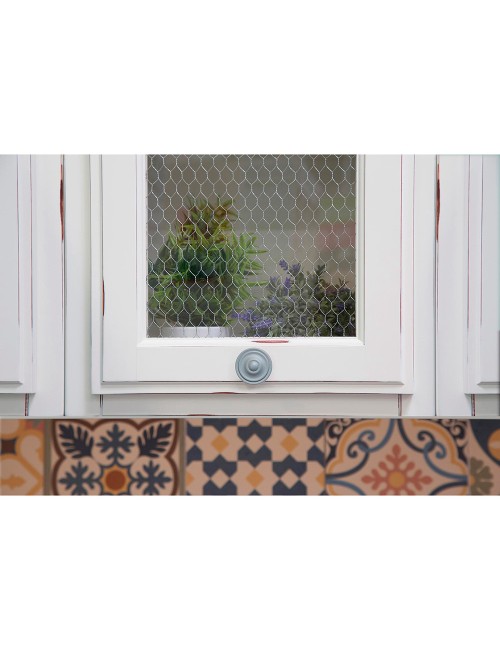 Blister con 4 pomos redondos para mueble fabricado en zamak acabado gris ceniza mod. 3110 ø35mm rei