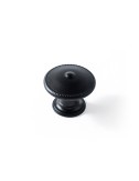 Blister con 4 pomos redondos para mueble fabricado en zamak acabado negro mate mod. 3121 ø30mm rei
