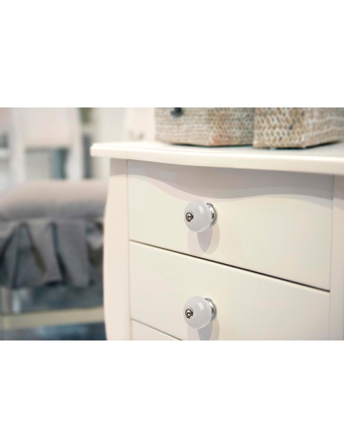 Blister con 4 pomos redondos para mueble fabricado en porcelana acabado blanco mod. e517 ø40mm rei