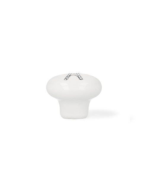 Blister con 4 pomos redondos para mueble fabricado en porcelana acabado ilustrado mod. e816 ø40mm rei