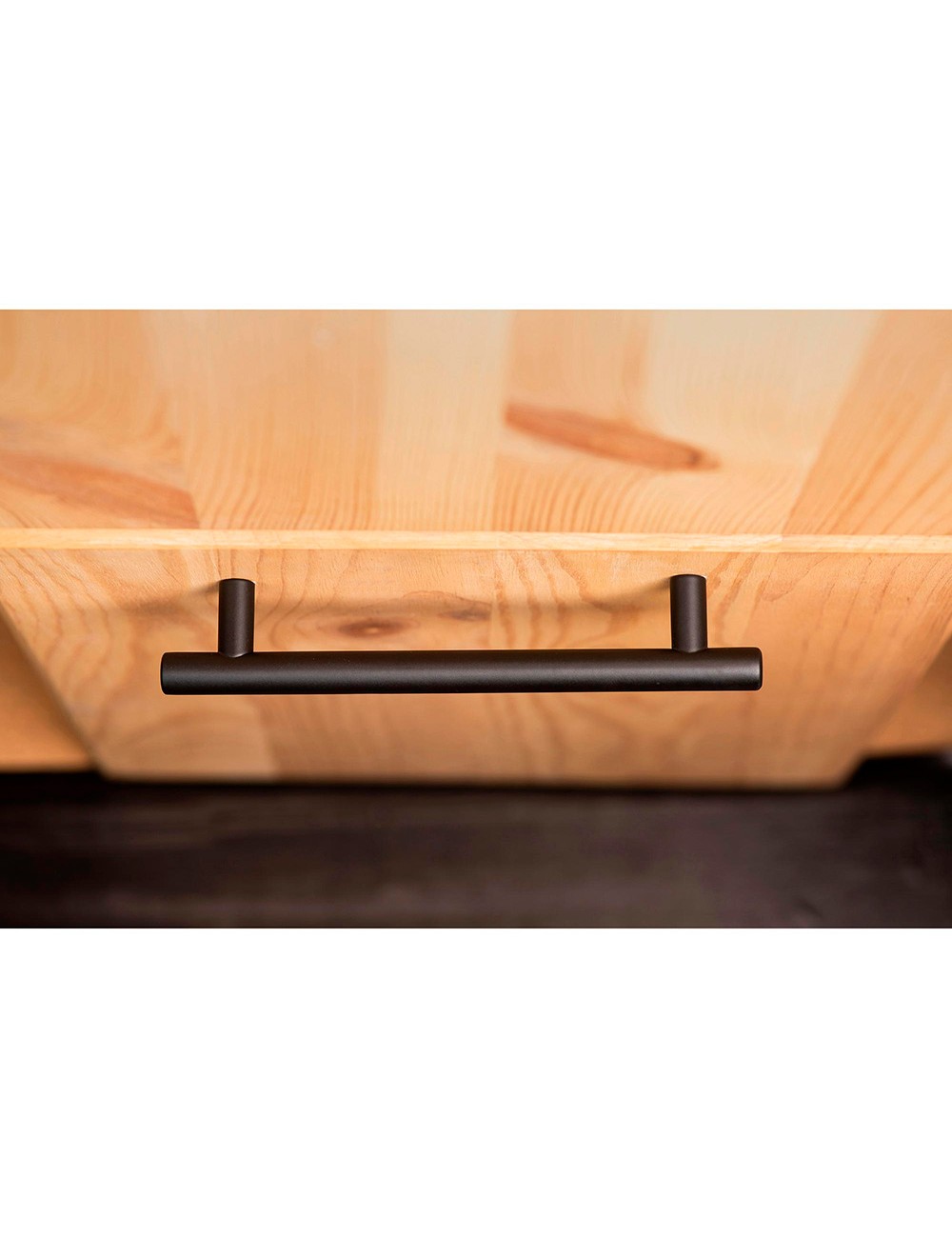 Blister con 4 tiradores de mueble tipo asa fabricado en acero inoxidable acabado negro mate mod. 891h entrepuntos 128mm rei