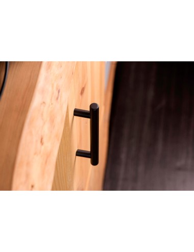 Blister con 4 tiradores de mueble tipo asa fabricado en acero inoxidable acabado negro mate mod. 891h entrepuntos 96mm rei