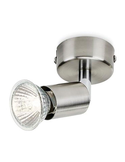 Foco 1 elemento limbali gu10 (bombilla no incluida) color cromo mate ø 8 x 13 cm