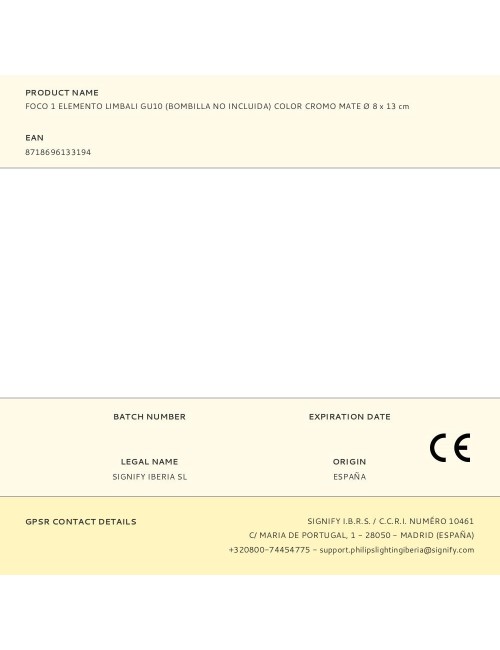 Foco 1 elemento limbali gu10 (bombilla no incluida) color cromo mate ø 8 x 13 cm