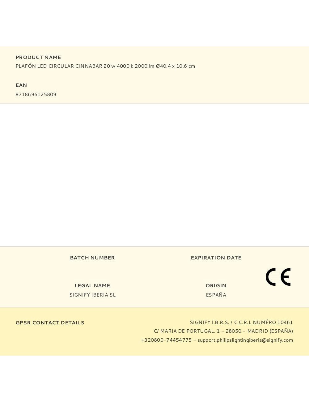 Plafón led circular cinnabar 20 w 4000 k 2000 lm ø40,4 x 10,6 cm