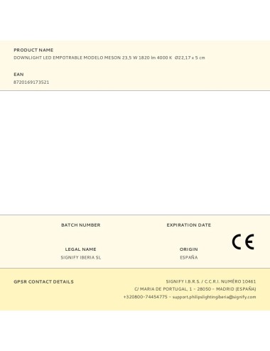 Downlight led empotrable modelo meson 23,5 w 1820 lm 4000 k ø22,17 x 5 cm