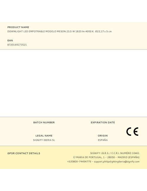 Downlight led empotrable modelo meson 23,5 w 1820 lm 4000 k ø22,17 x 5 cm