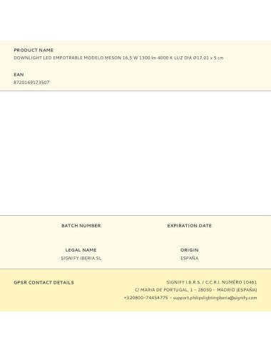 Downlight led empotrable modelo meson 16,5 w 1300 lm 4000 k luz dia ø17,01 x 5 cm