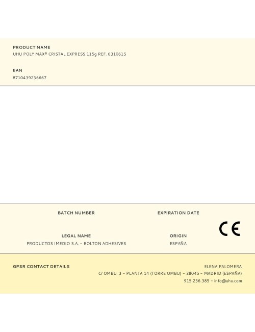Adhesivo express para cristal 115 g