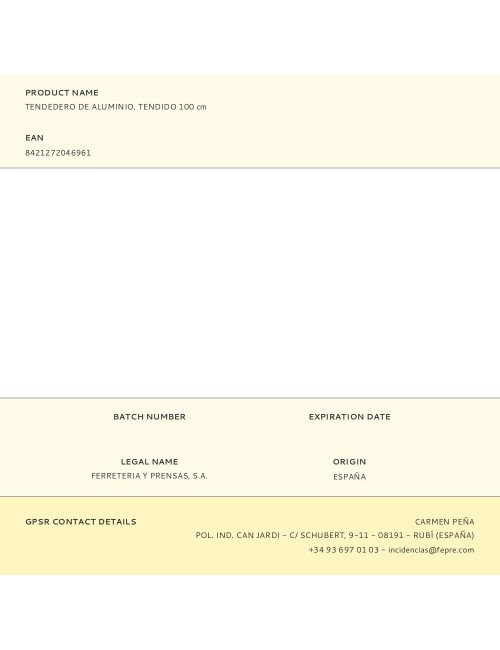 Tendedero de aluminio, tendido 100 cm