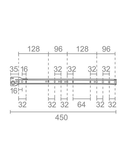 Juego guia cajon gc1 450mm (blister) 75045 micel