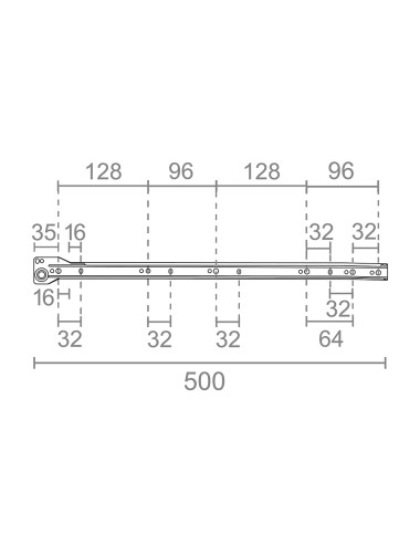 Juego guia cajon gc1 500mm (blister) 75050 micel