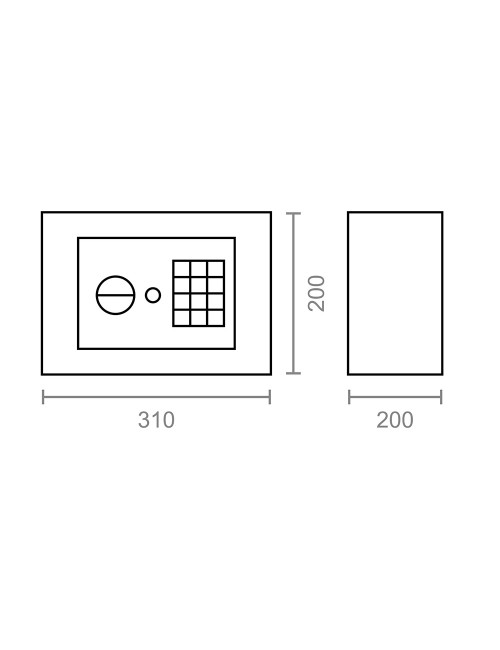 Caja fuerte electronica / llave cfc1, 31 x 20 x 20 cm