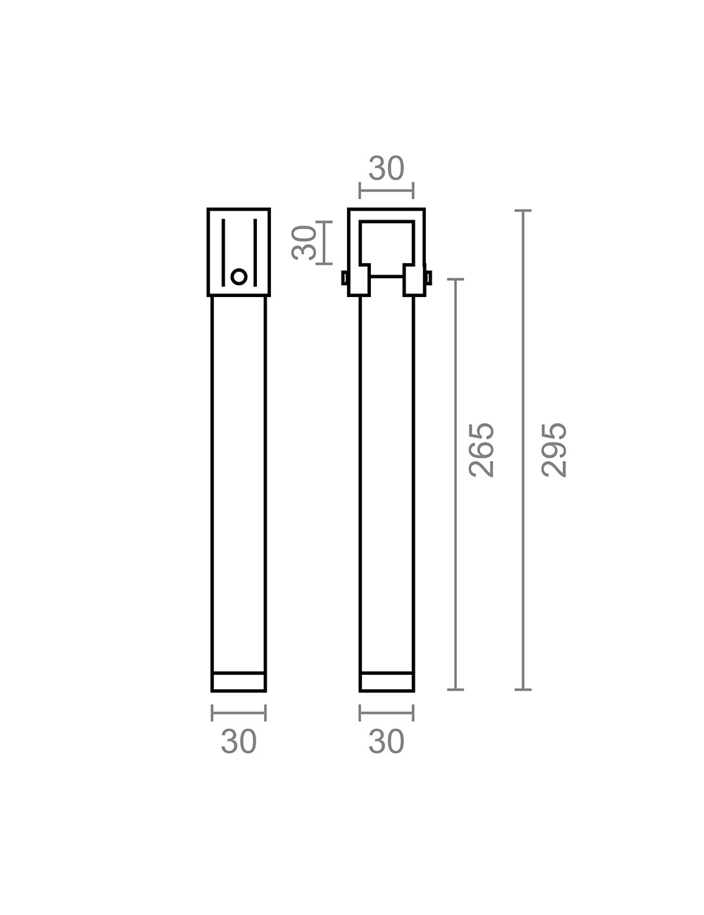 Juego de 4 patas de somier pt25 30x30x255mm sin rueda, negro 96400 micel