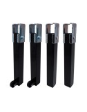 Juego de 4 patas de somier pt25 35x35x260mm con ruerda, negro 96403 micel