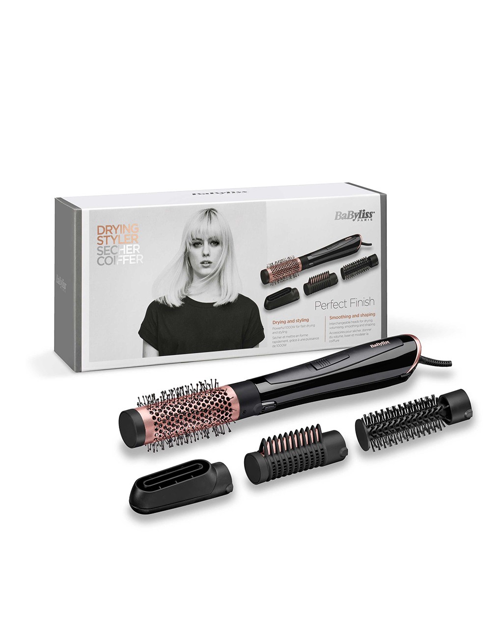 Cepillo de pelo de aire iónico perfect finish 1000 w