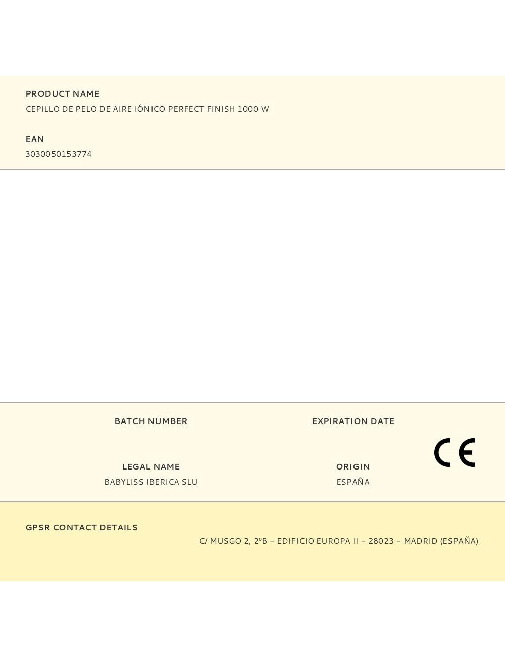 Cepillo de pelo de aire iónico perfect finish 1000 w