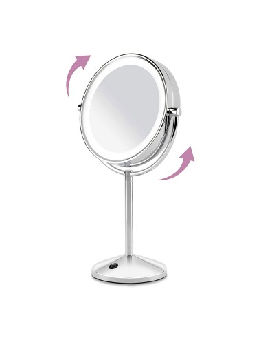 Espejo pie cromado led x10au