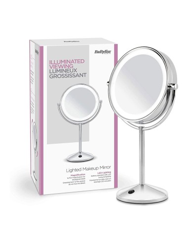 Espejo pie cromado led x10au