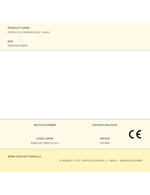 Espejo pie cromado led x10au