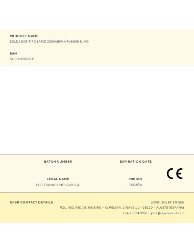 Soldador tipo lápiz 220v/30w hrv6639 nimo