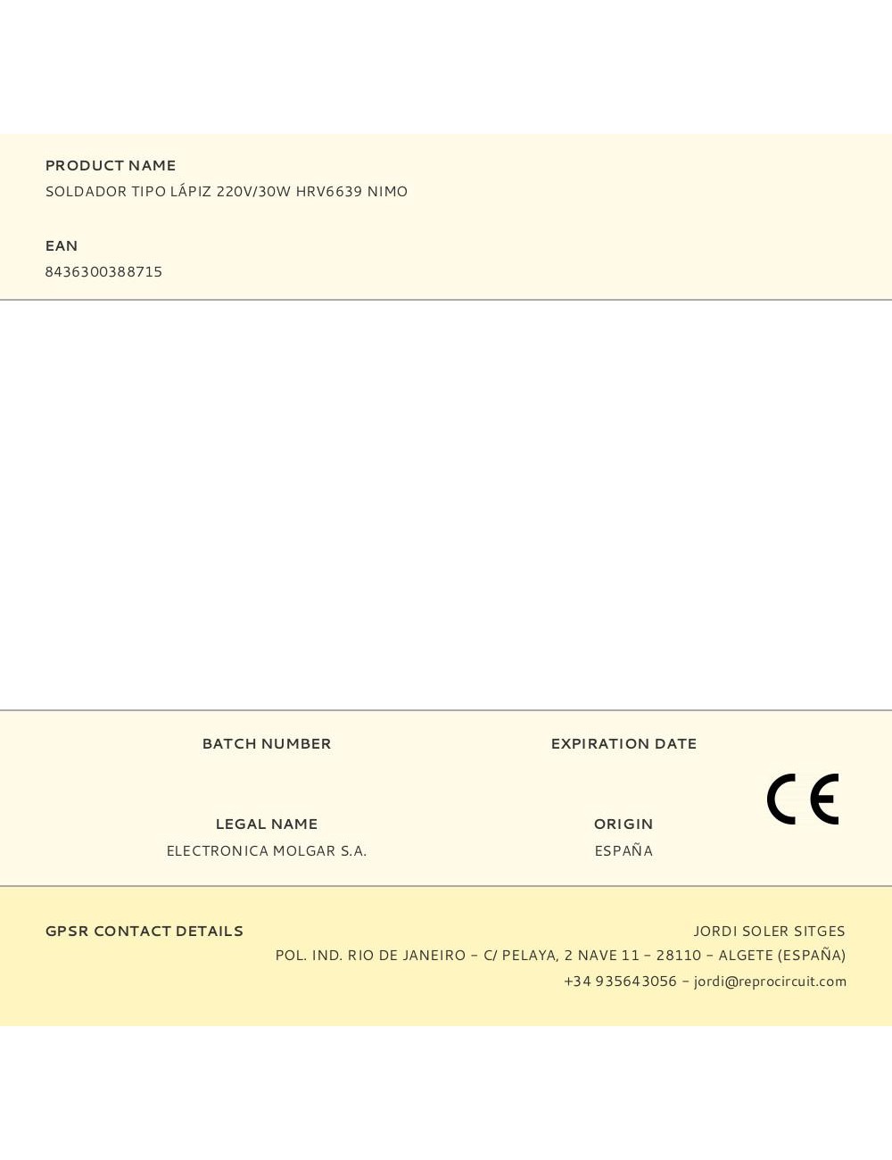 Soldador tipo lápiz 220v/30w hrv6639 nimo