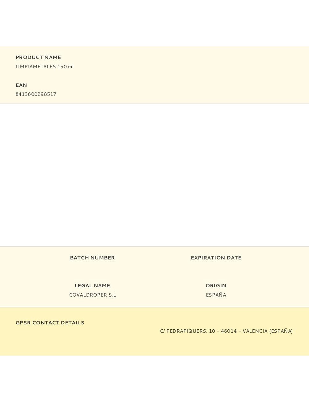 Limpiametales 150 ml