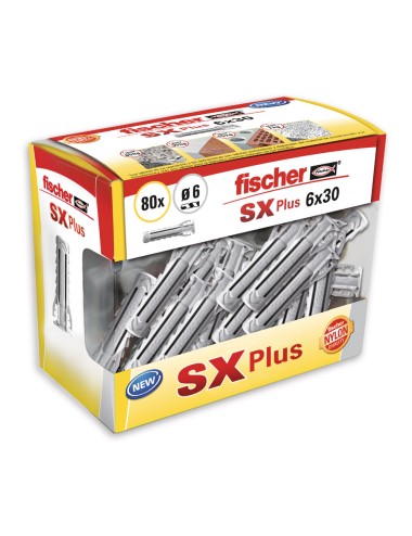 Taco sx plus ø6 x 30 mm, caja 80 uds