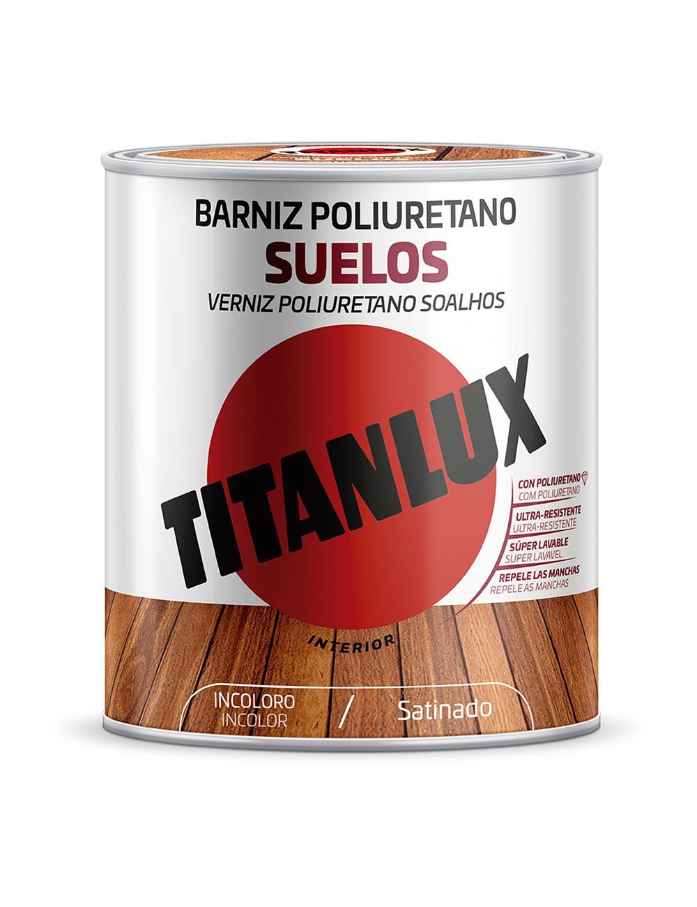 Barniz poliuretano suelos satinado incoloro 0,750l titanlux m17100034 Barniz poliuretano suelos satinado incoloro 0,750l titanlux m17100034