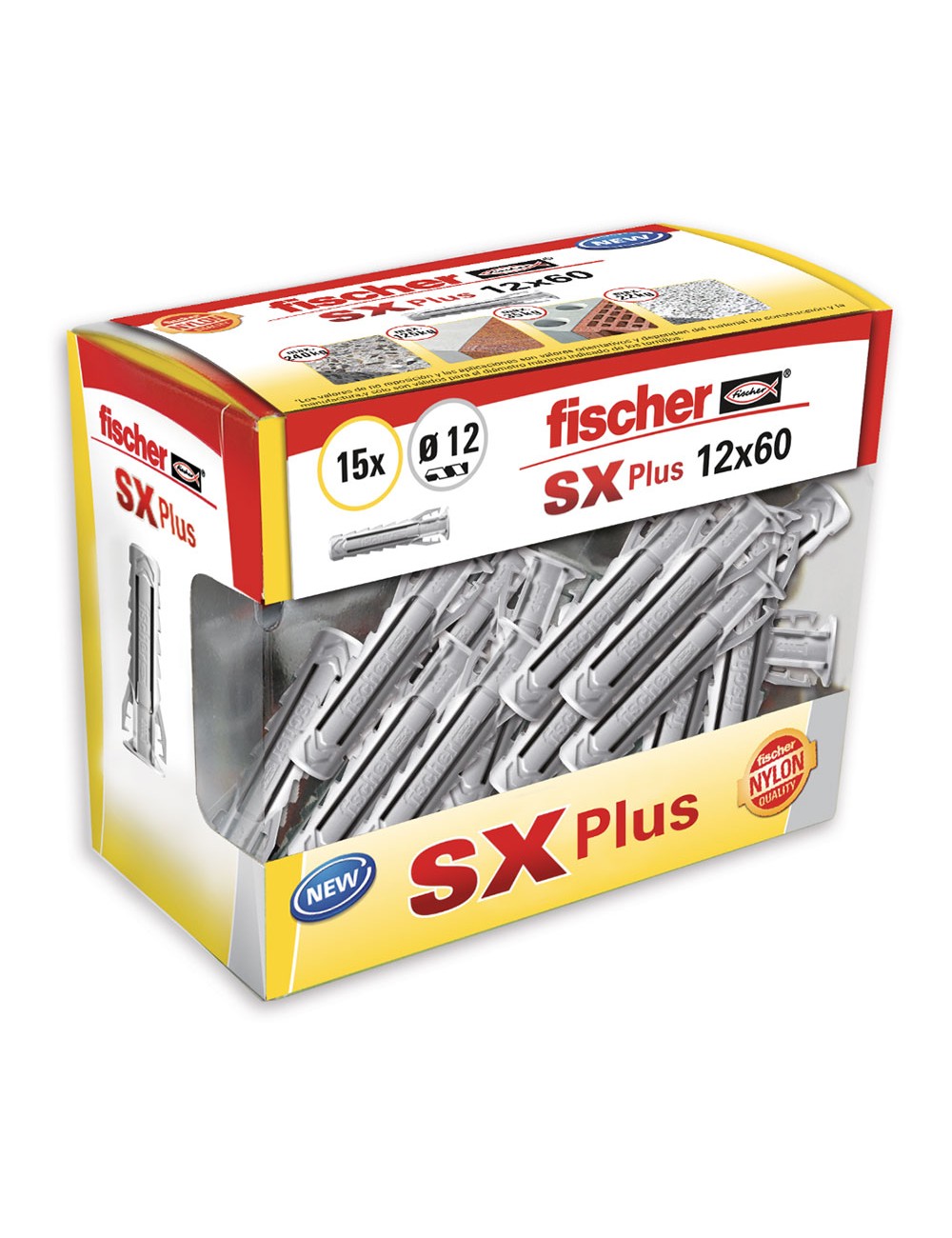 Taco sx plus ø12 x 60 mm, caja 15 uds