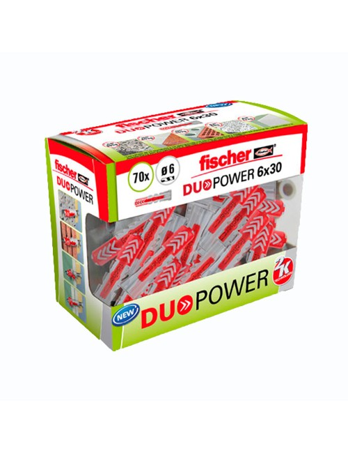 Taco duopower ø6 x 30 mm, caja 70 uds
