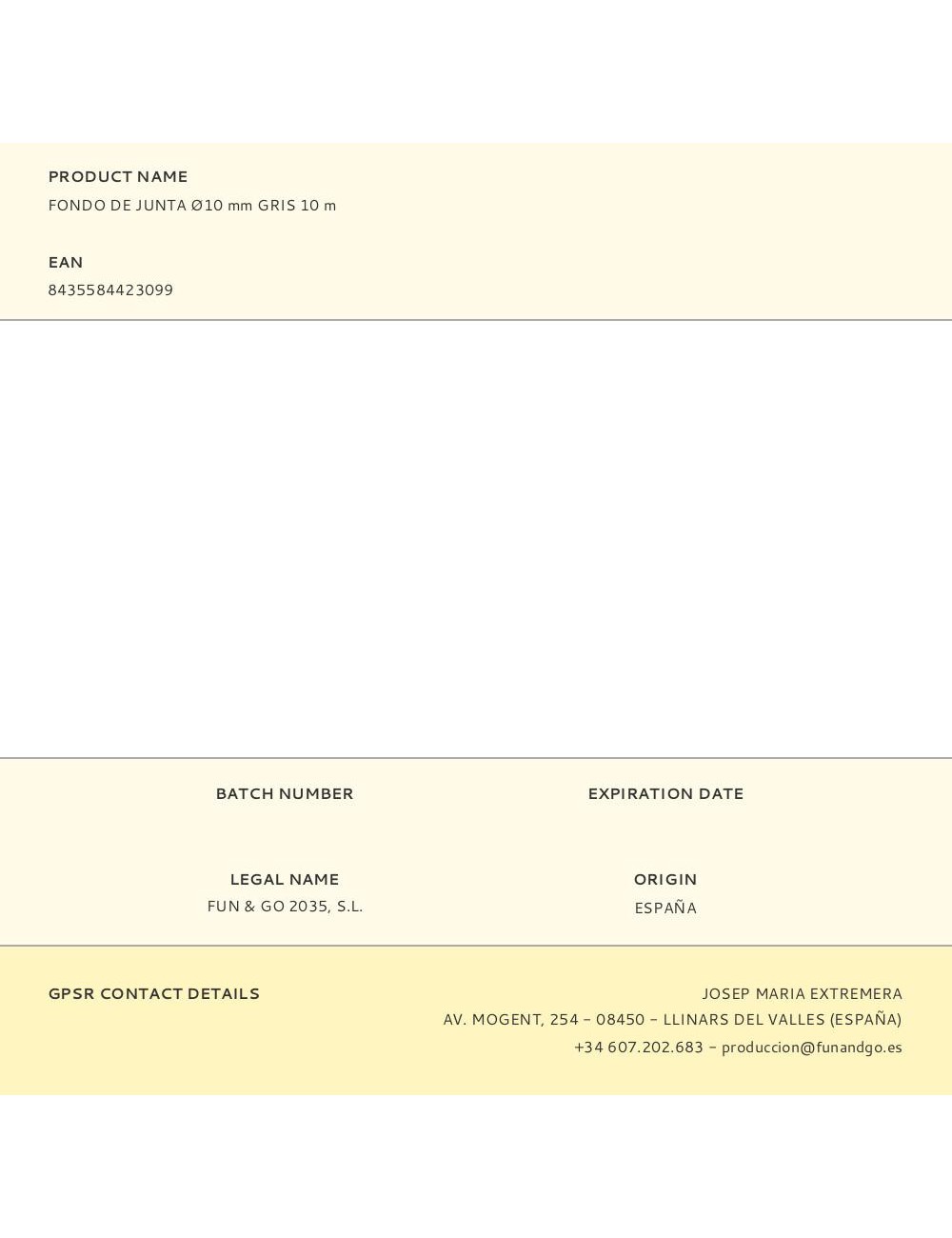 Fondo de junta ø10 mm gris 10 m