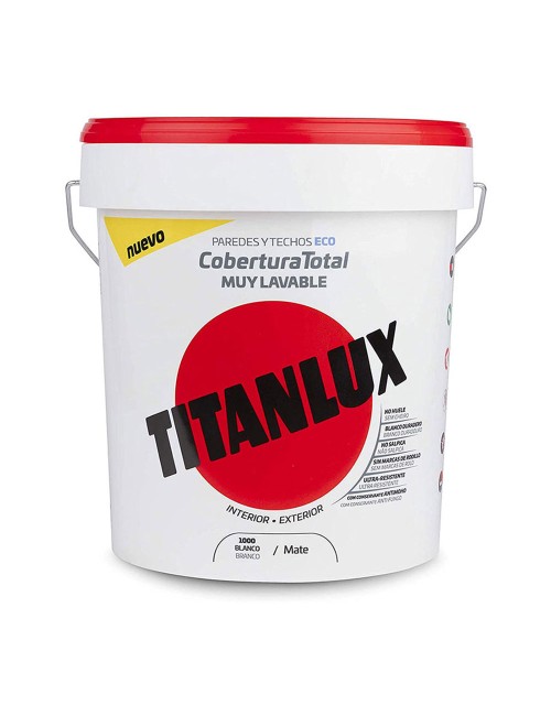 Pintura plástica vinílica veova interior/exterior eco lavable cobertura total blanco mate 15 l